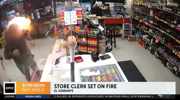 Bay Area clerk set on fire after confronting serial shoplifter